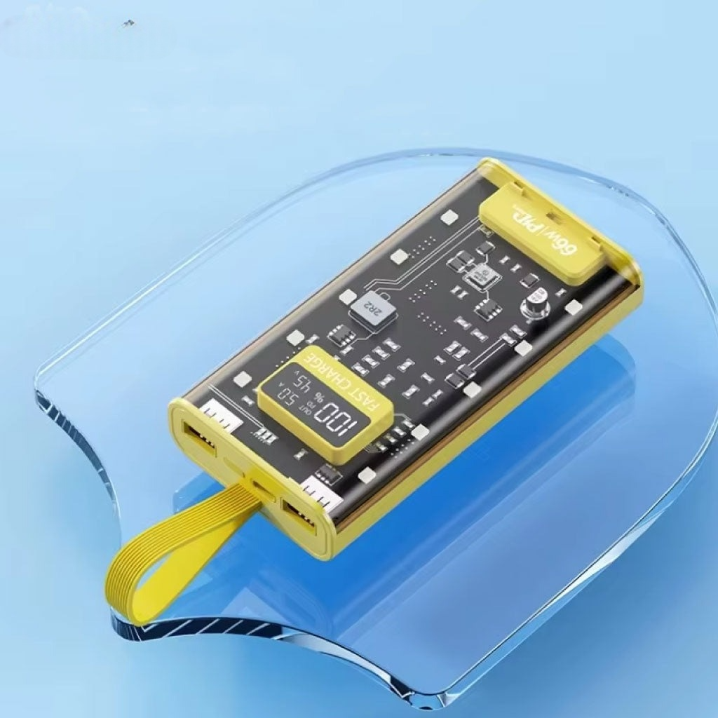 Power Bank Visible – Ultra Puissant avec 4 Câbles Intégrés