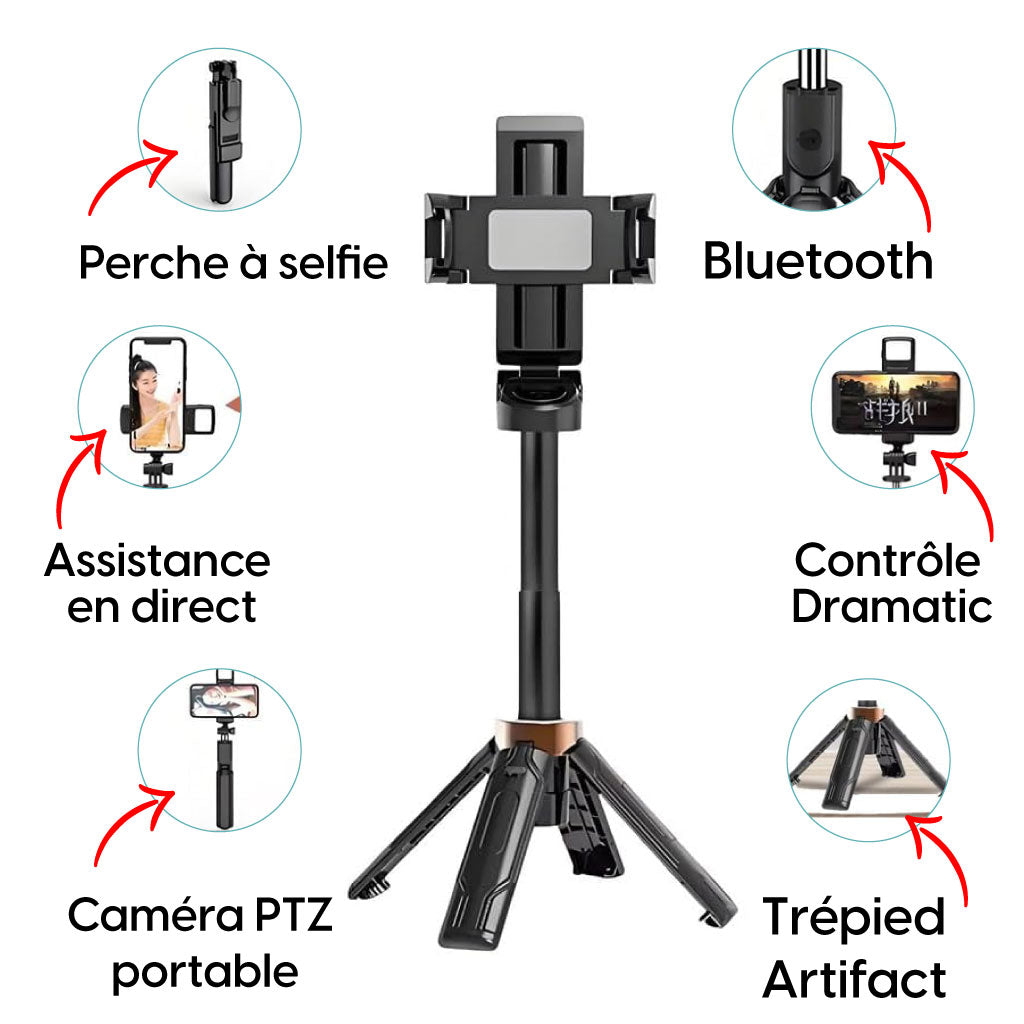 Perche À Selfie Et Trépied 2-en-1 – Capturez Vos Meilleures Moments