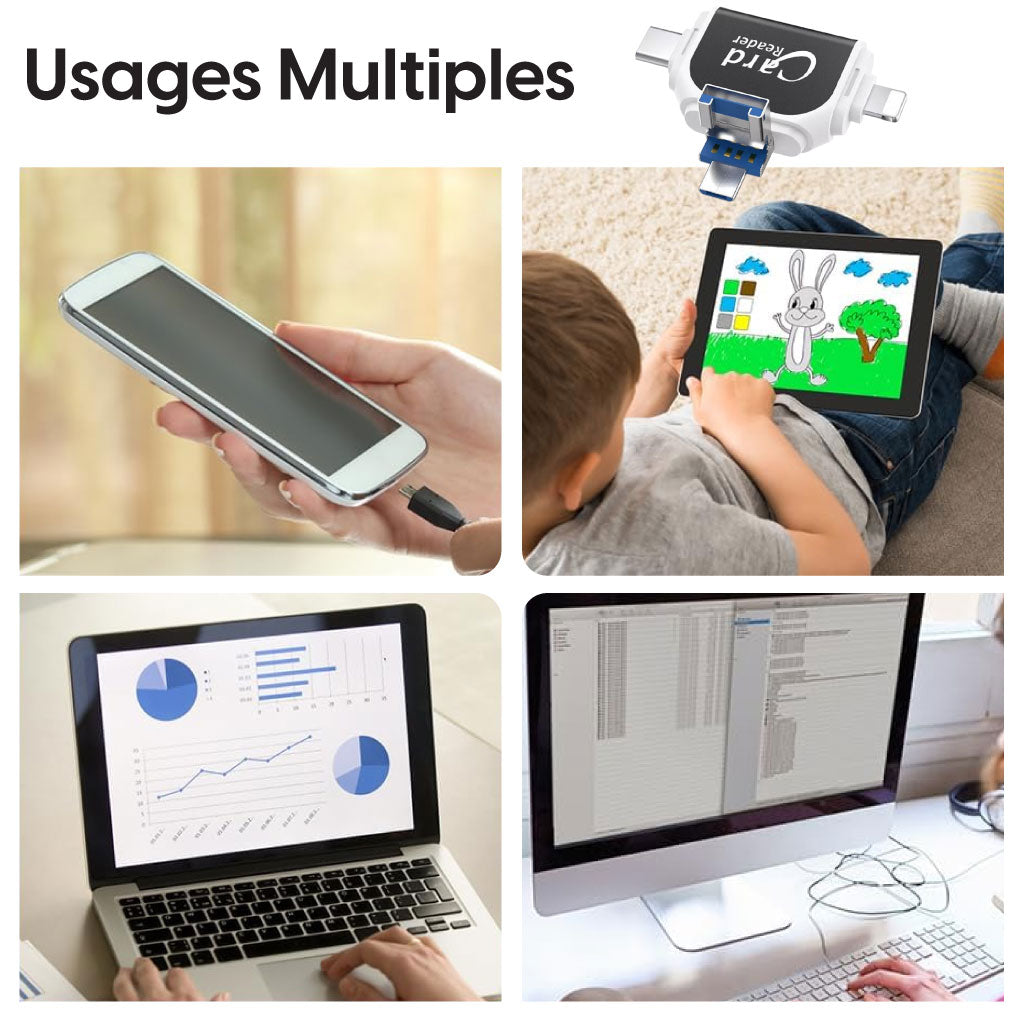 Lecteur de Carte SD TF 4-en-1 Universel