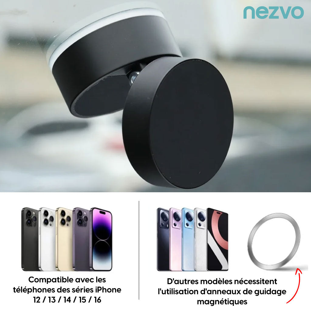 Mini Support Téléphone à Ventouse Magnétique – Double Face, Pliable et Ultra Stable !