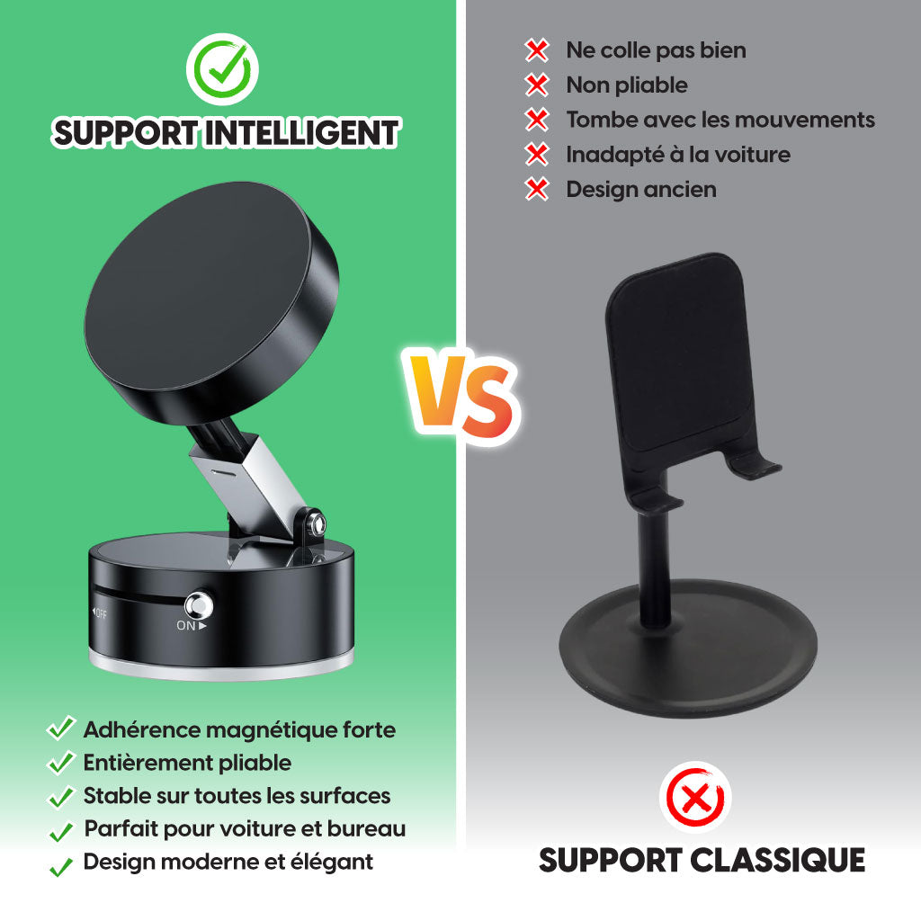Mini Support Téléphone à Ventouse Magnétique – Double Face, Pliable et Ultra Stable !