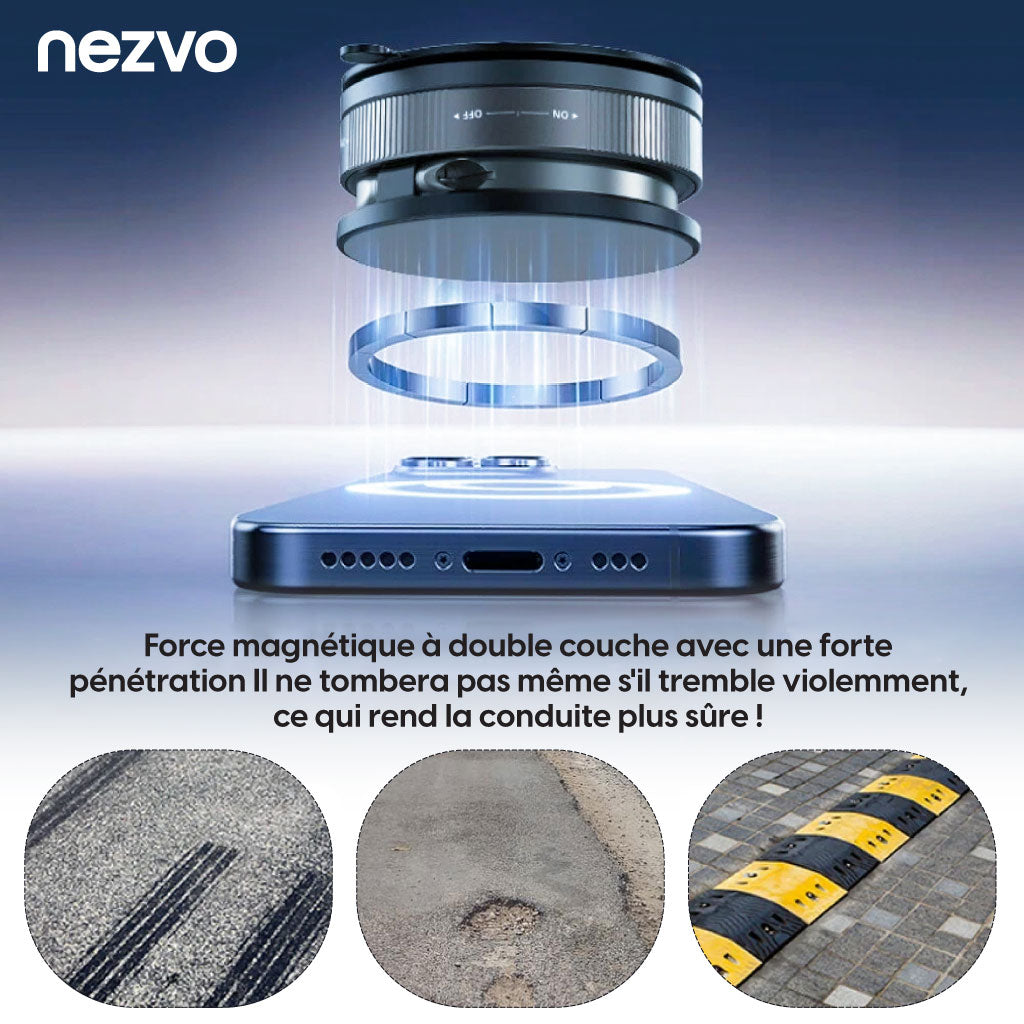 Support Téléphone Magnétique 360° à Ventouse – Fixation Ultra-Solide & Rotation Illimitée !