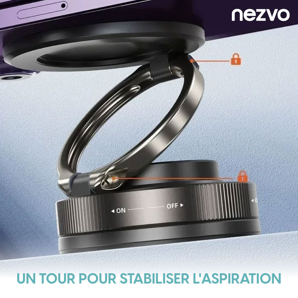 Support Téléphone Magnétique 360° à Ventouse – Fixation Ultra-Solide & Rotation Illimitée !