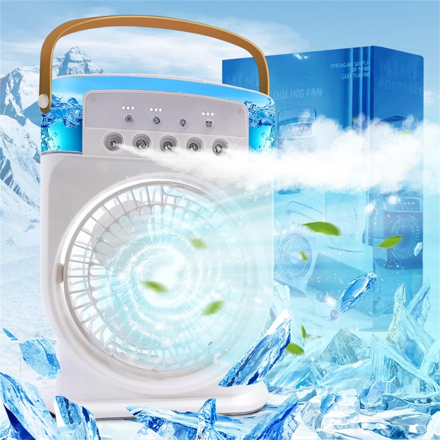 Climatiseur Portable Silencieux 4 en 1, Mobile sans Évacuation,Rechargeable.