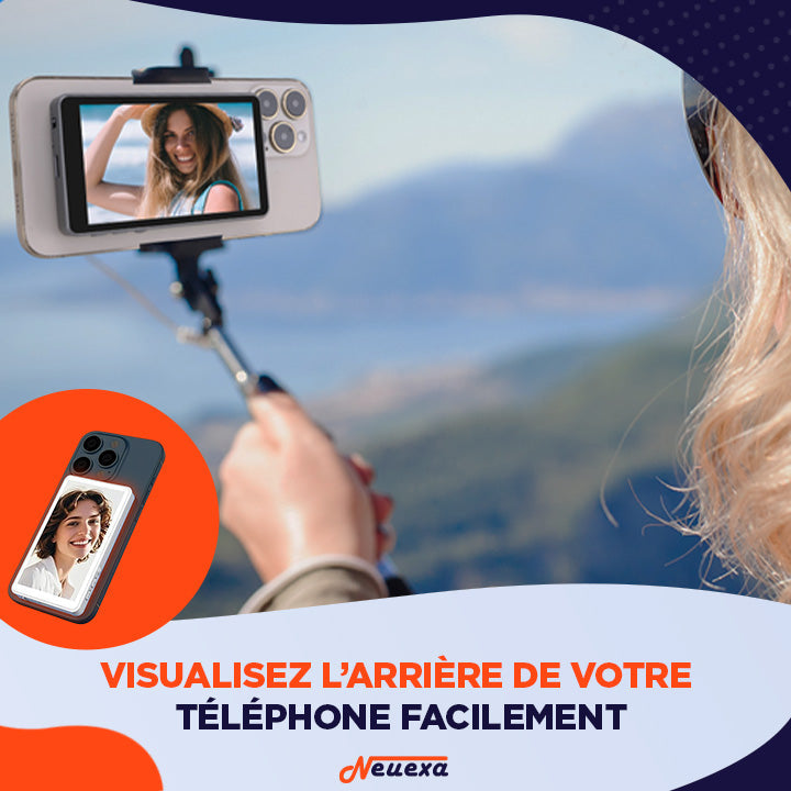 MagView | Écran miroir magnétique pour des selfies professionnels avec votre caméra arrière