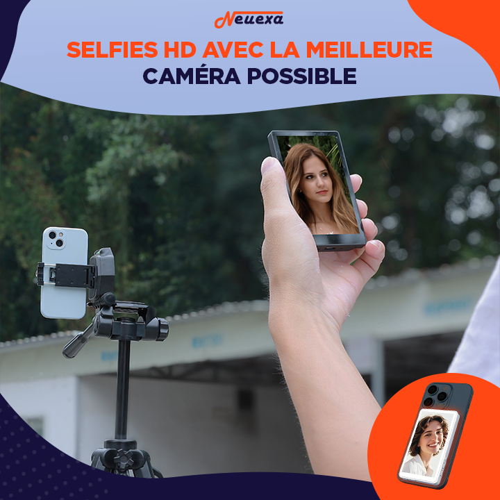 MagView | Écran miroir magnétique pour des selfies professionnels avec votre caméra arrière